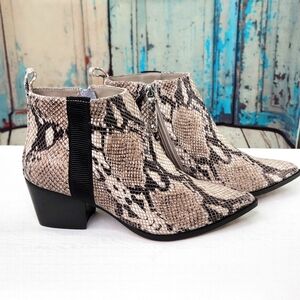 L Paolo Snakeskin Booties